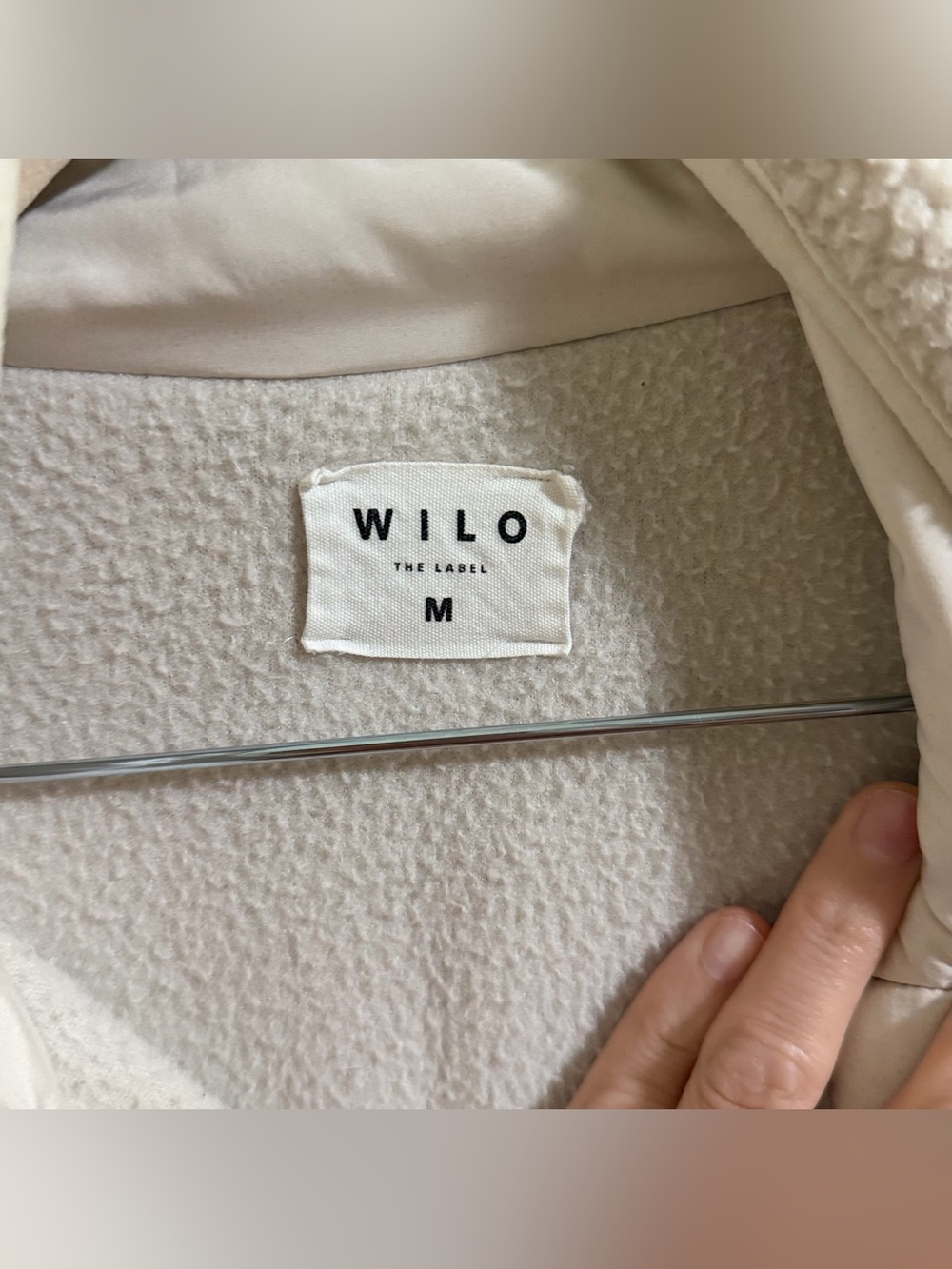 Wilo The Label Fleece Pullover Sweater Button Snap Jacket Cream Medium cozy - Picture 6 of 9